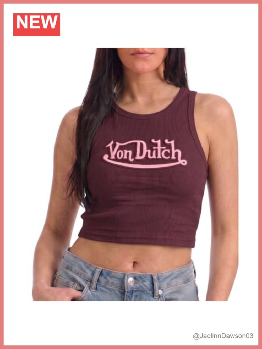 Von Dutch Premium Tank Top Women's 100% Cotton Crew Neck Cap Sleeve